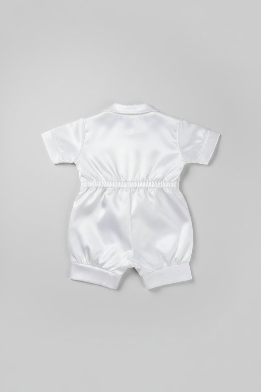 Conjunto de Bautizo o Ceremonia para Niño – Blanco Satinado