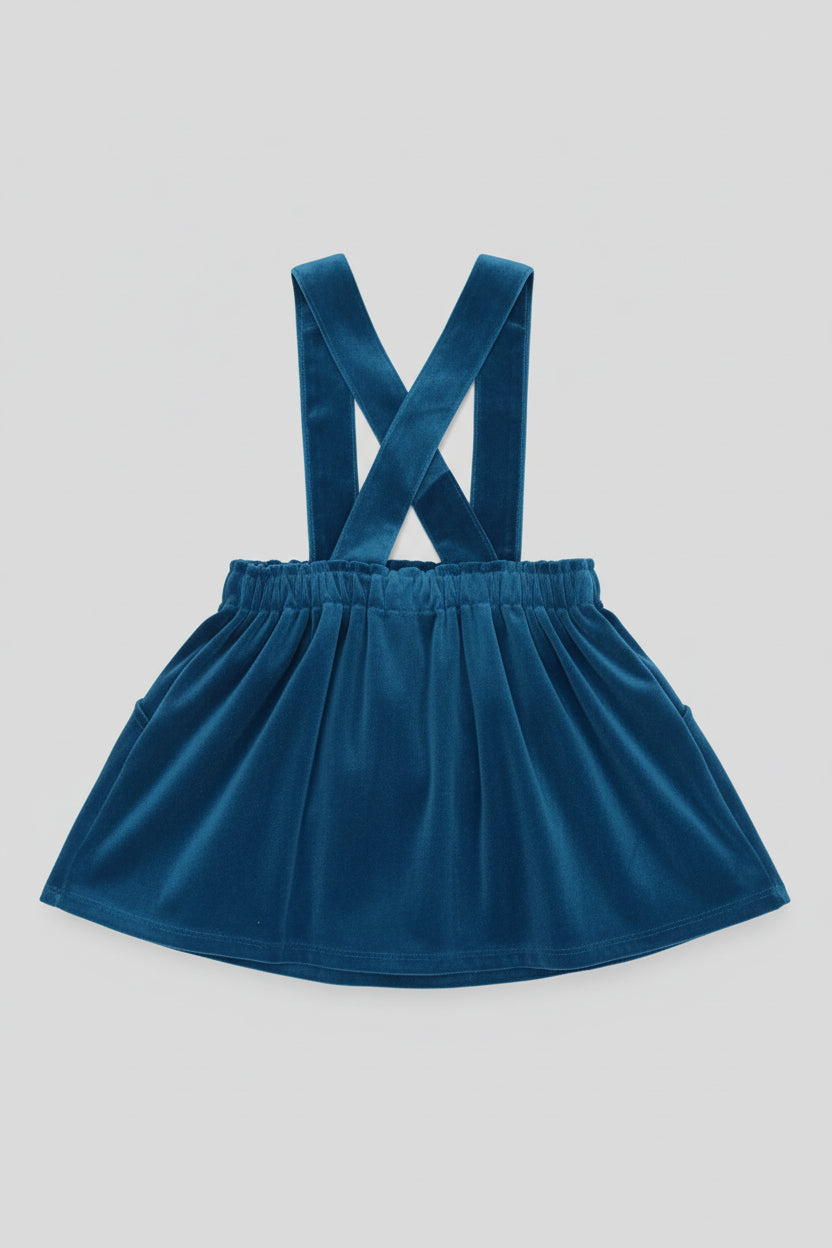 Falda con Tirantes de Terciopelo – Estilo "Merry" para Niña